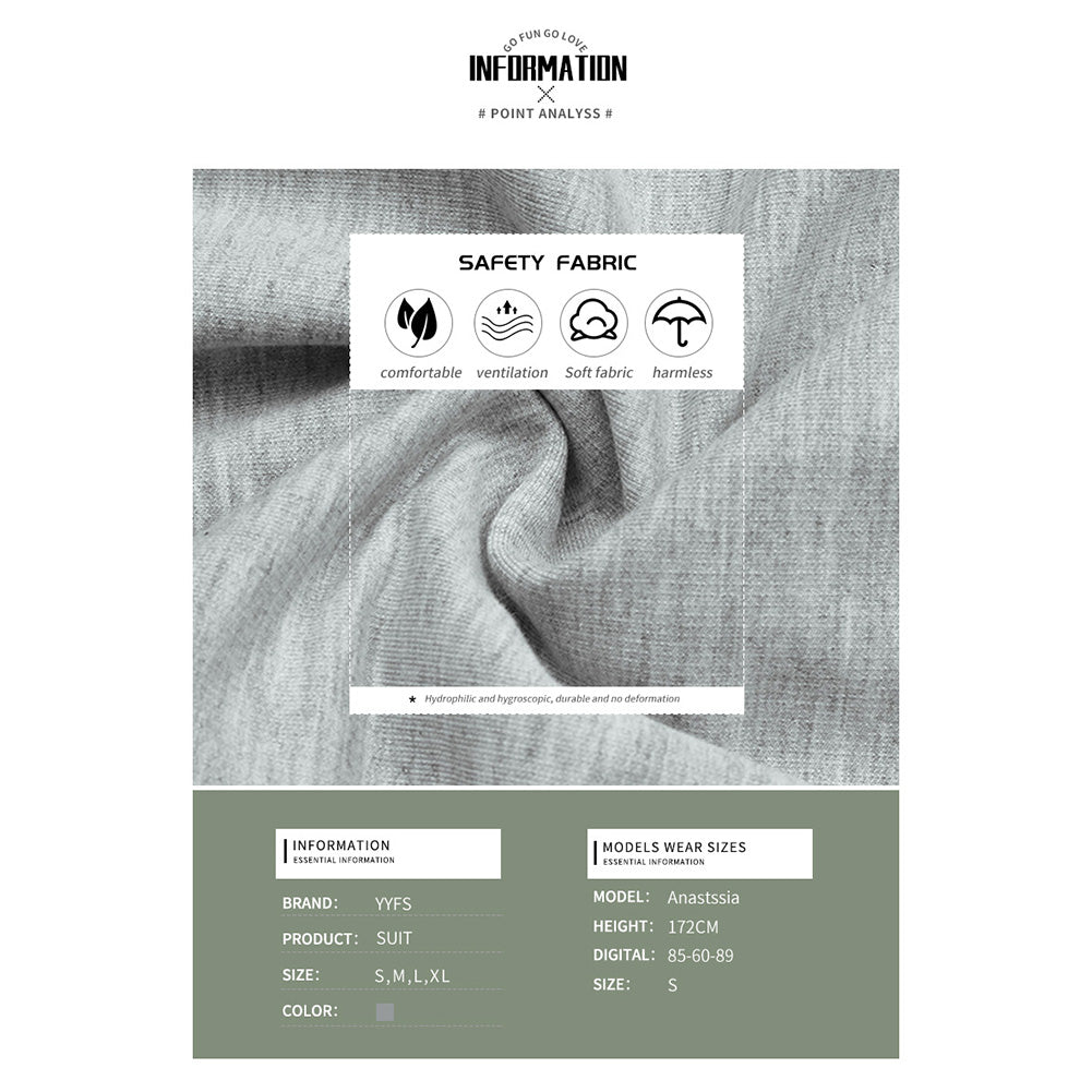 YESFASHION Contrast Color Sweatshirt Two-piece Suit