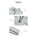 YESFASHION Contrast Color Sweatshirt Two-piece Suit