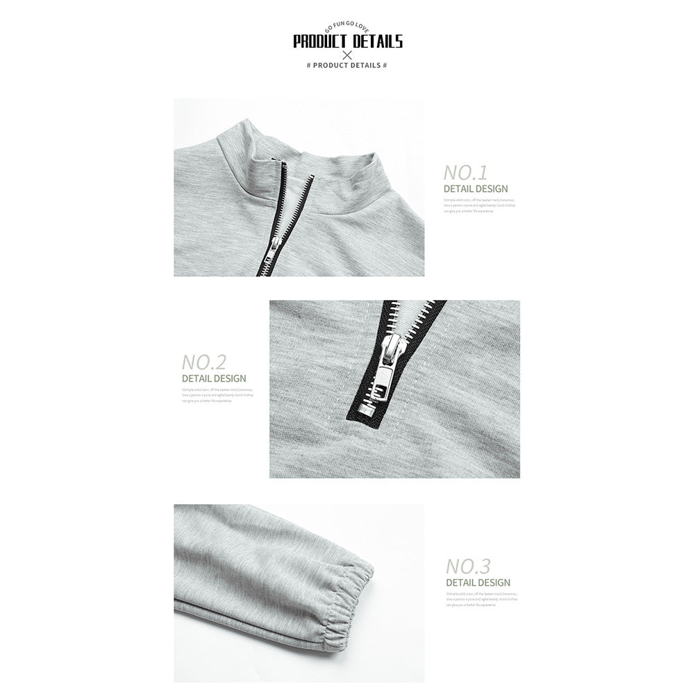 YESFASHION Contrast Color Sweatshirt Two-piece Suit