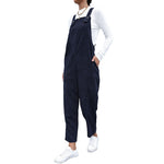YESFASHION Corduroy Solid Retro Slouchy Overalls