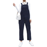 YESFASHION Corduroy Solid Retro Slouchy Overalls