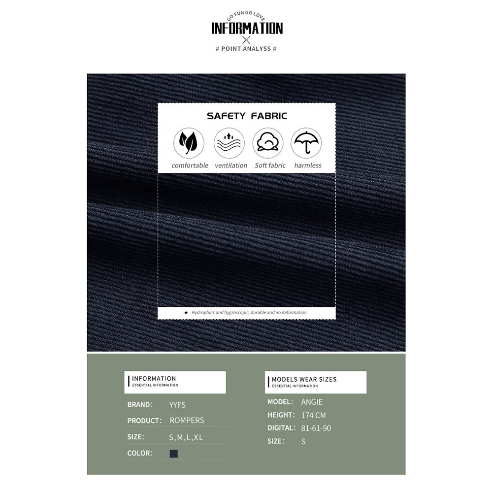 YESFASHION Corduroy Solid Retro Slouchy Overalls