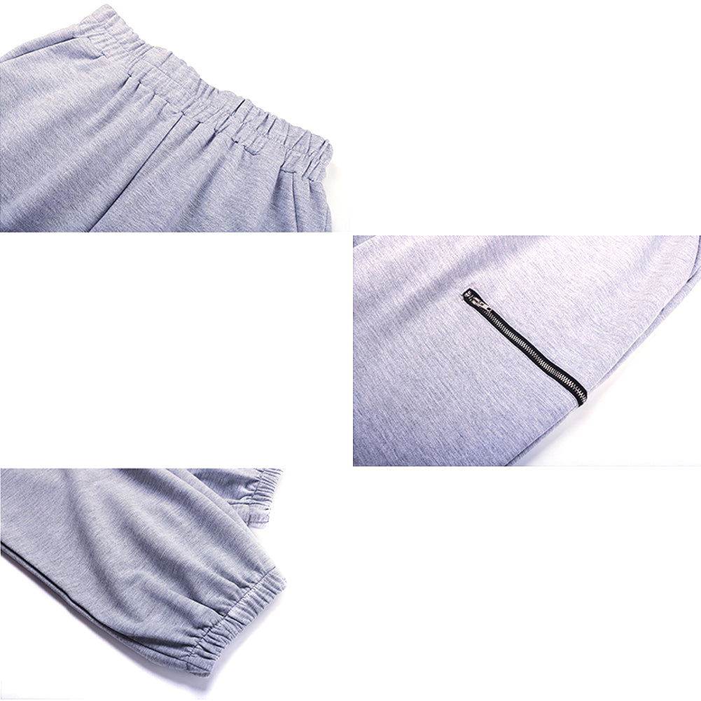 YESFASHION Solid High-waisted Athletic Straight-leg Pants