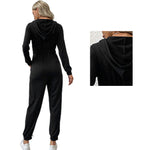 YESFASHION Hooded Long Sleeve Zip Hoodie Casual Sports Jumpsuit