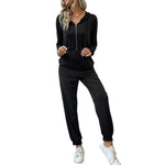 YESFASHION Hooded Long Sleeve Zip Hoodie Casual Sports Jumpsuit