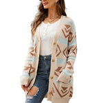 YESFASHION Diamond Loose Knit Cardigan Sweaters