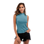 YESFASHION Sleeveless Turtleneck Tops Sleeveless Slim Knit Sweaters