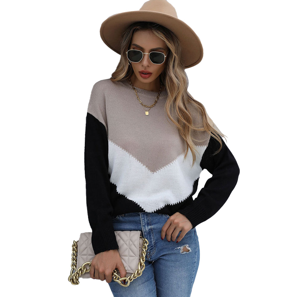 YESFASHION Crewneck Long-sleeve Knit Bottoming Pullover Sweaters