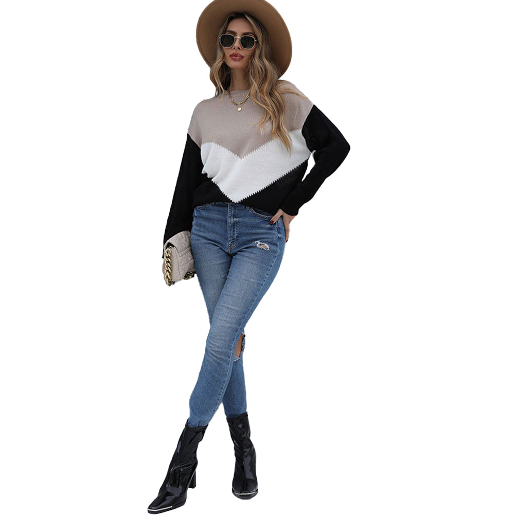 YESFASHION Crewneck Long-sleeve Knit Bottoming Pullover Sweaters