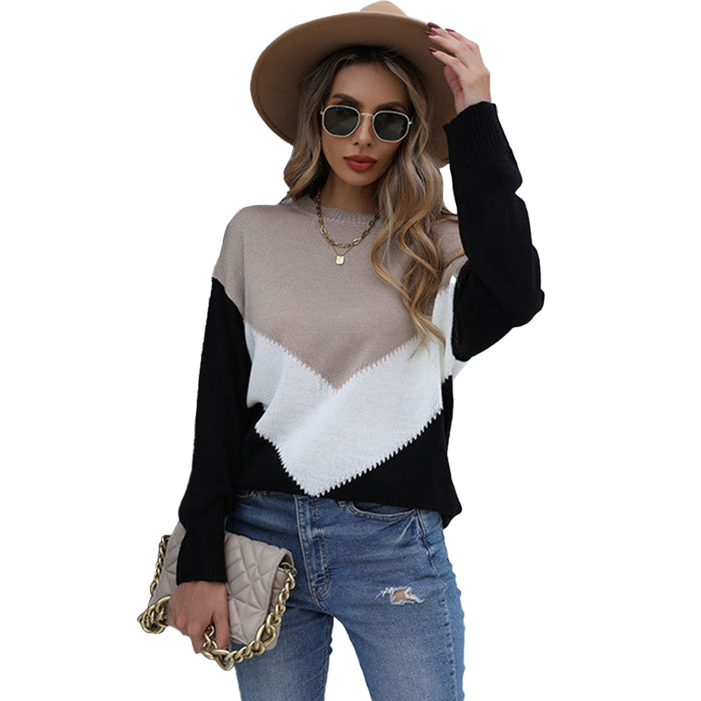 YESFASHION Crewneck Long-sleeve Knit Bottoming Pullover Sweaters