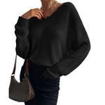 YESFASHION Women Panel Lace Pullover Solid Knit Sweaters