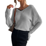 YESFASHION Women Panel Lace Pullover Solid Knit Sweaters