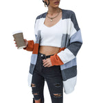 YESFASHION Casual Coats Colorblock Long Sleeve Sweater Cardigan