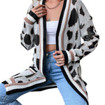 YESFASHION Fall/winter Long Sleeve Leopard Print Sweaters Cardigan