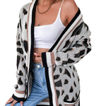 YESFASHION Fall/winter Long Sleeve Leopard Print Sweaters Cardigan