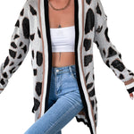 YESFASHION Fall/winter Long Sleeve Leopard Print Sweaters Cardigan