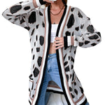 YESFASHION Fall/winter Long Sleeve Leopard Print Sweaters Cardigan
