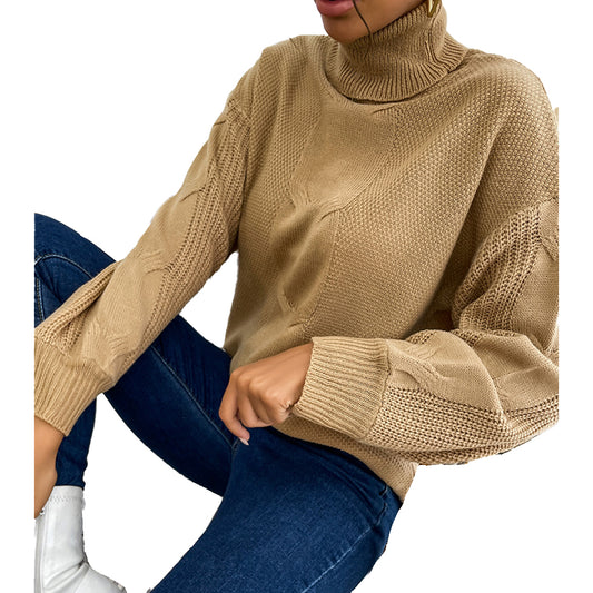 YESFASHION Solid Color Long-sleeve Twist Midi Sweaters