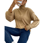 YESFASHION Solid Color Long-sleeve Twist Midi Sweaters