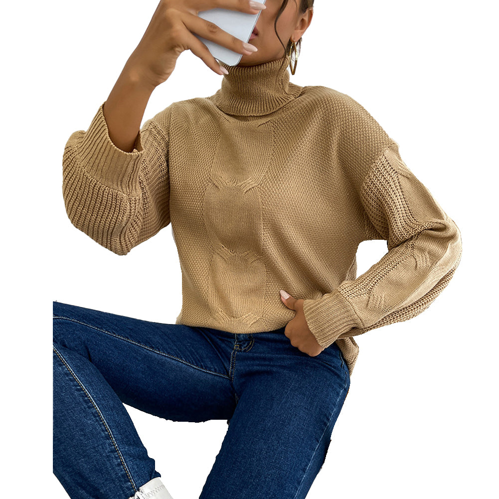 YESFASHION Solid Color Long-sleeve Twist Midi Sweaters