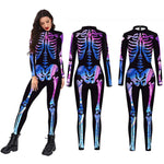 YESFASHION Halloween Colorful Human Skeleton Cosplay Male Costume