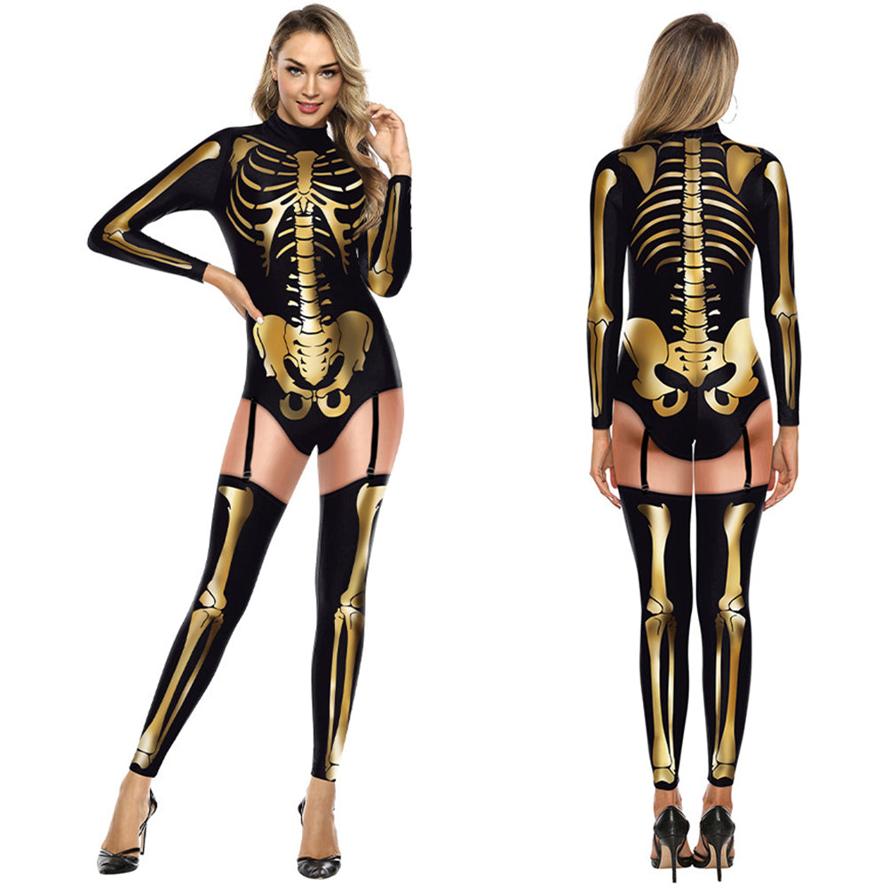 YESFASHION Skeleton Cosplay Tight Adult Cosplay Suit