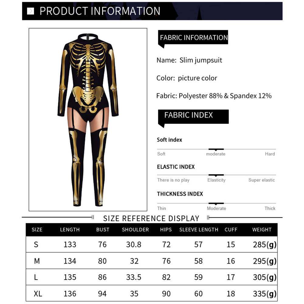 YESFASHION Skeleton Cosplay Tight Adult Cosplay Suit