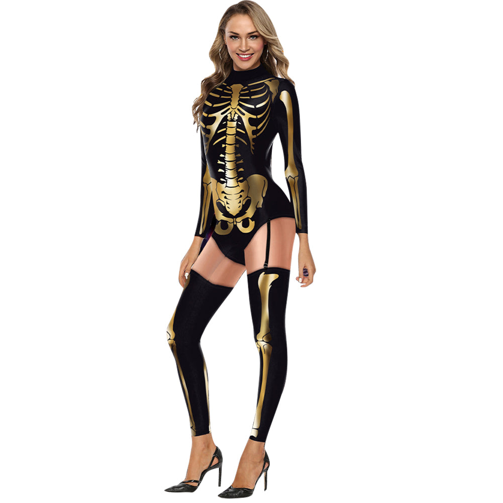 YESFASHION Skeleton Cosplay Tight Adult Cosplay Suit