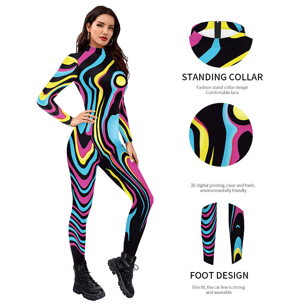 YESFASHION Colorful Human Performance Costume Carnival Cosplay