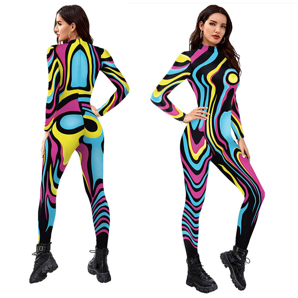 YESFASHION Colorful Human Performance Costume Carnival Cosplay