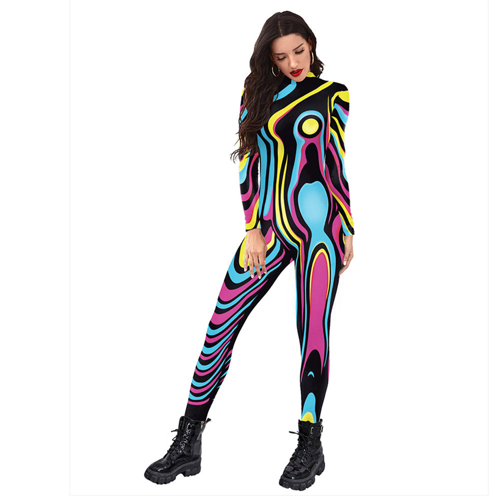 YESFASHION Colorful Human Performance Costume Carnival Cosplay