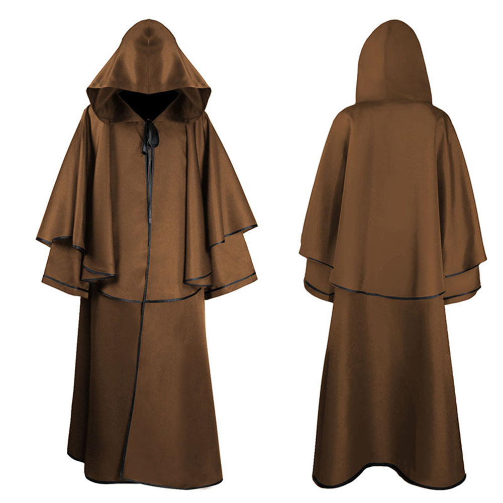 YESFASHION Halloween Hooded Robe Cloak Long Sleeve Wizard