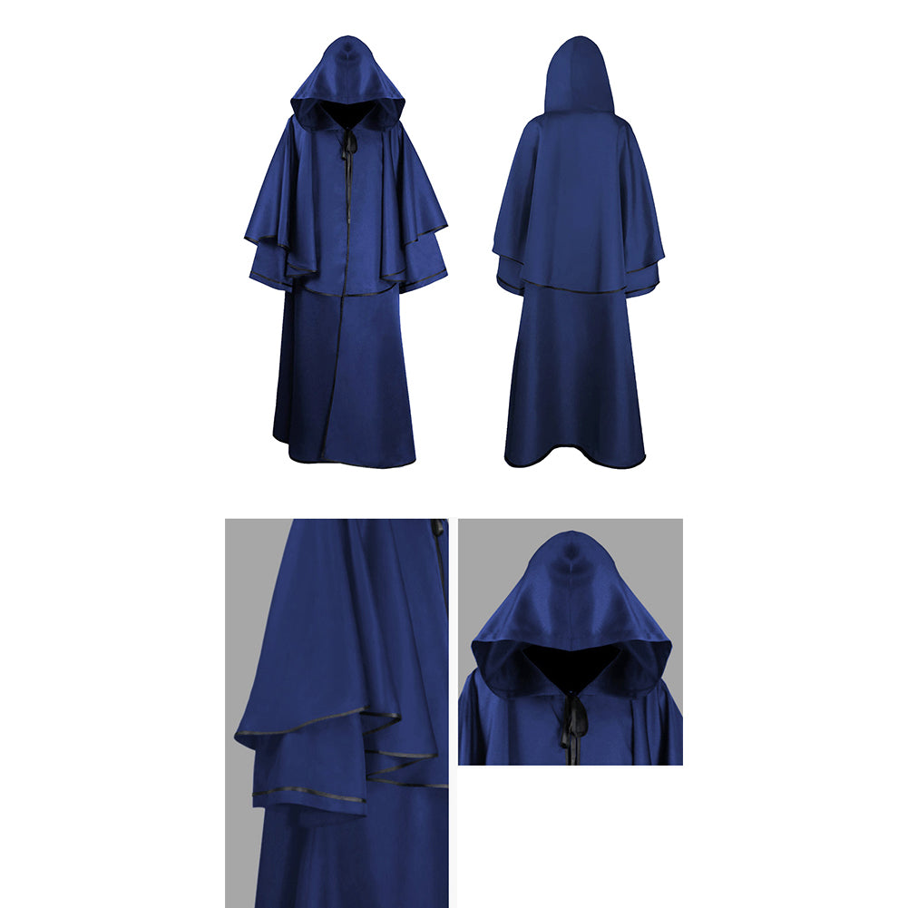 YESFASHION Halloween Hooded Robe Cloak Long Sleeve Wizard