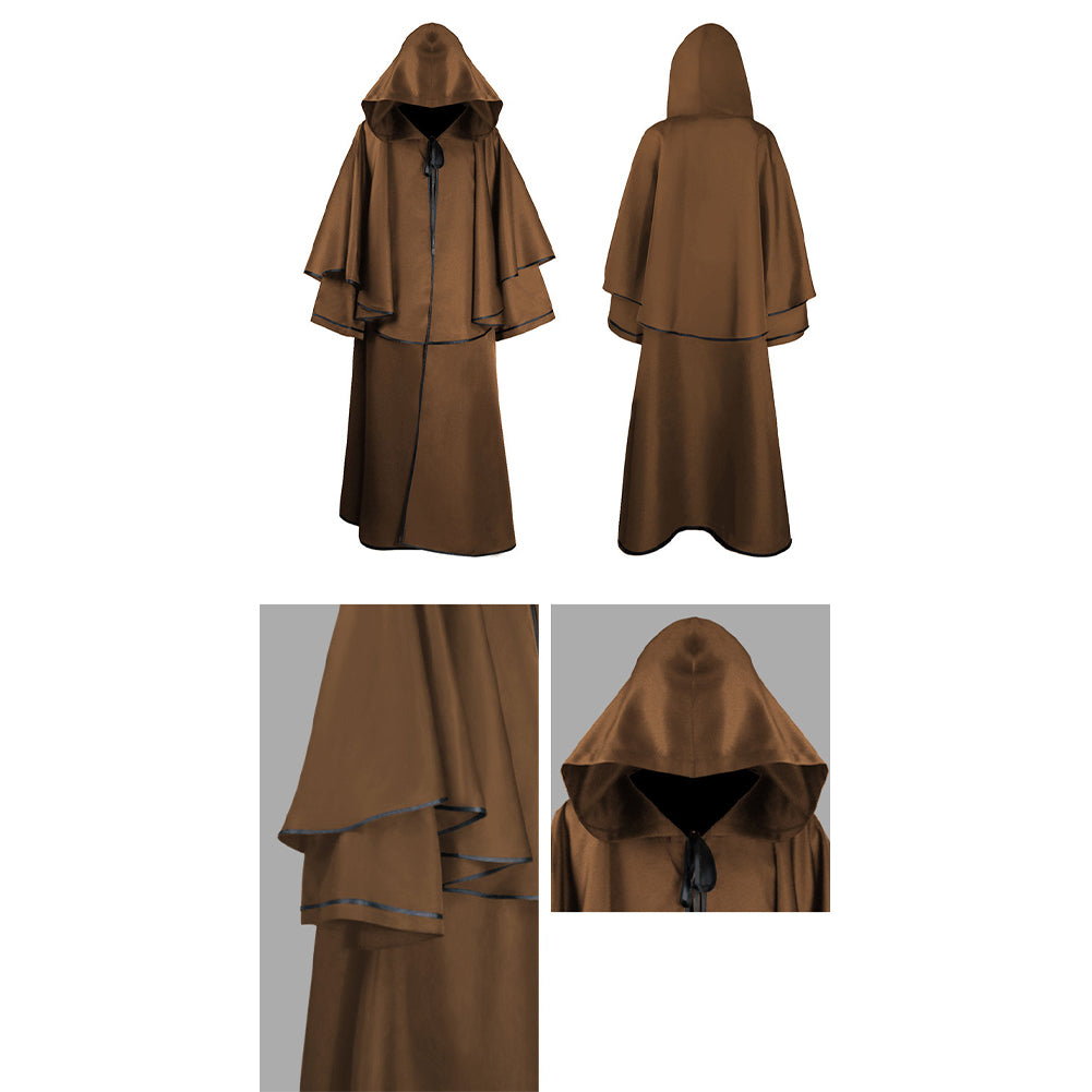 YESFASHION Halloween Hooded Robe Cloak Long Sleeve Wizard