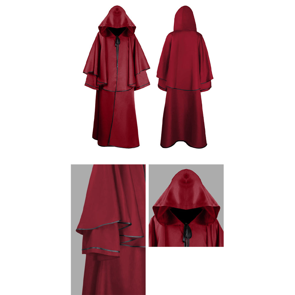 YESFASHION Halloween Hooded Robe Cloak Long Sleeve Wizard