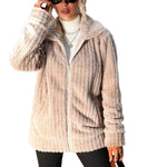 YESFASHION One 100% Polyester Reversible Fleece Jacket Coats