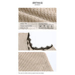 YESFASHION  Women V-neck Solid Color Lace Panel Sweater Dress