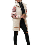 Polyester Long Paneled Zip Plush Jacket