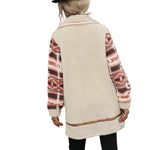Polyester Long Paneled Zip Plush Jacket