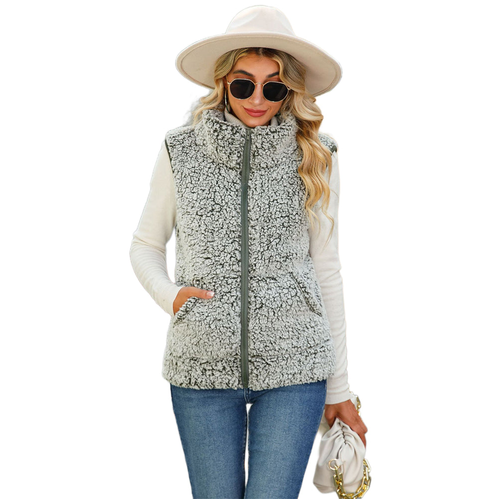 YESFASHION Bubble Fleece Vest