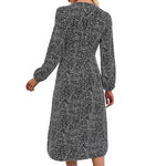 YESFASHION Women Elegant V-neck Single Breasted Dress