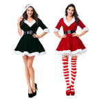 YESFASHION Christmas Costume V-neck Puffy Princess Dress