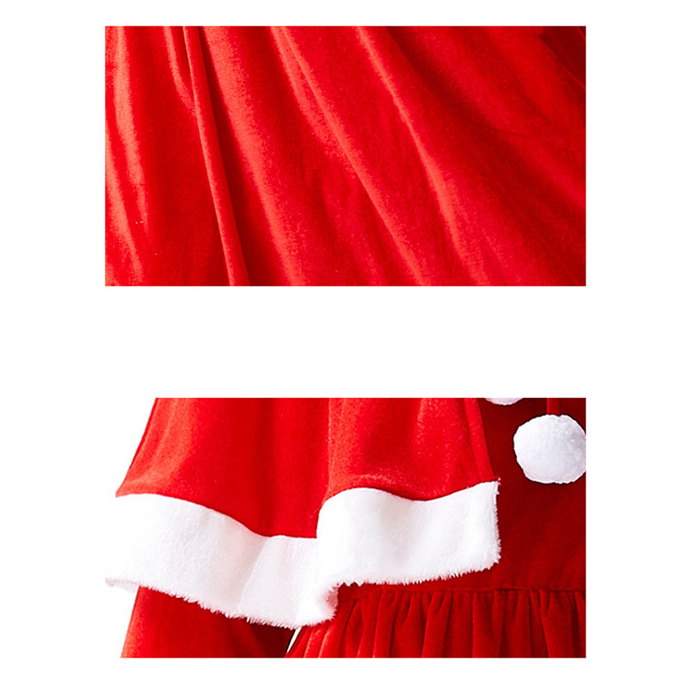 YESFASHION Spandex Christmas Costume Santa Shawl Maxi Dress