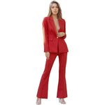 YESFASHION Lapel Temperament Two-piece Women Clothing Suit