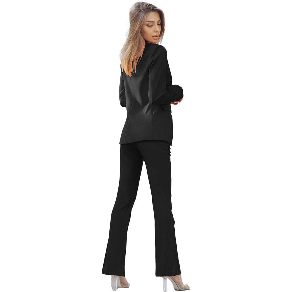 YESFASHION Lapel Temperament Two-piece Women Clothing Suit