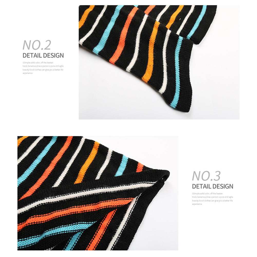 YESFASHION Colorful Striped Tops Women Knitted Sweaters