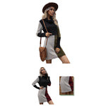 YESFASHION Contrast Turtleneck Sweater Dress