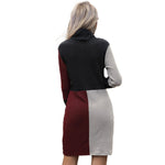 YESFASHION Contrast Turtleneck Sweater Dress