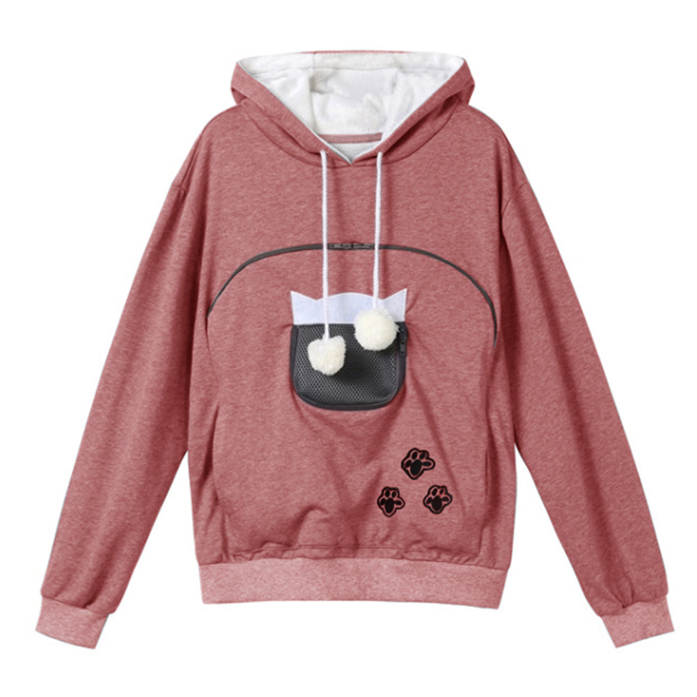 YESFASHION Cat And Dog Kangaroo Hoodie Sweatshirts