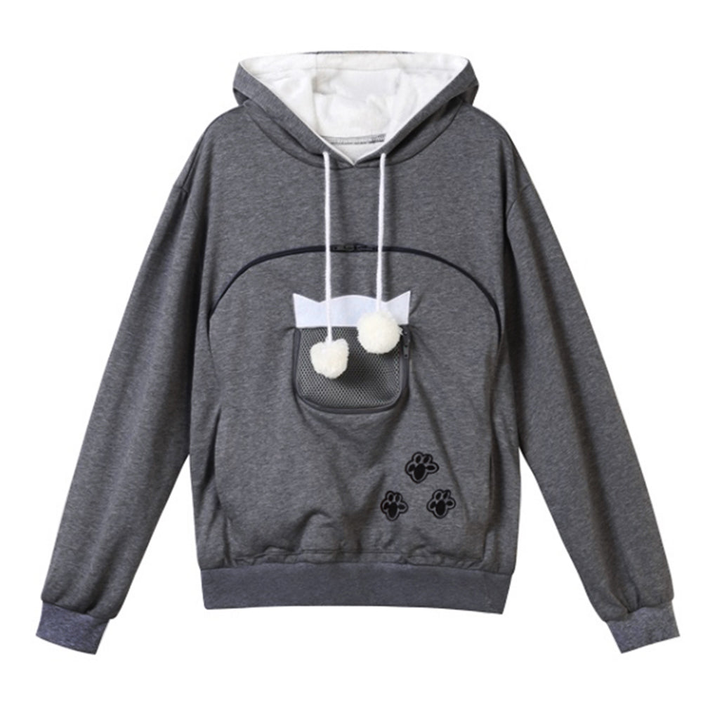 YESFASHION Cat And Dog Kangaroo Hoodie Sweatshirts